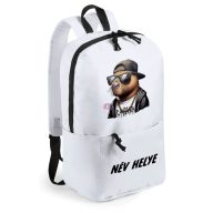   Személyre szabható Capybara Hátizsák, egyedi névvel, fehér 23x36 cm