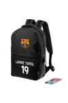 Barcelona Iskolatáska, USB-s, személyre szabható egyedi névvel és számmal, Fekete