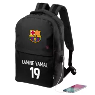   Barcelona Iskolatáska, USB-s, személyre szabható egyedi névvel és számmal, Fekete