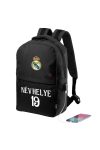 Real Madrid Iskolatáska, USB-s, személyre szabható egyedi névvel és számmal, Fekete