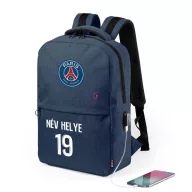   Real Madrid Iskolatáska, USB-s, személyre szabható egyedi névvel és számmal, Sötétkék