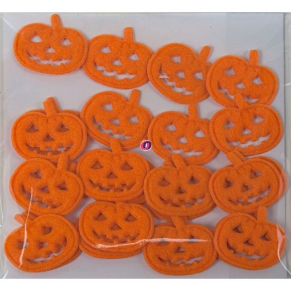 Dekoráció Halloween tök textil 32mm narancssárga 25 db-os szett