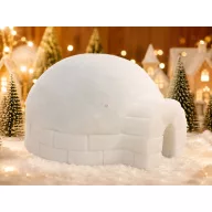   XL Iglu ház, havas ház - extra nagy - Karácsonyi falu kiegészítő fehér 36 cm