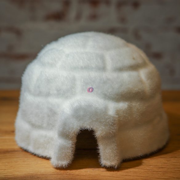 Iglu ház, havas ház - 10x15cm - Karácsonyi falu kiegészítő fehér