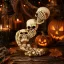 Tripla Koponyás halloweeni szobor 18 cm