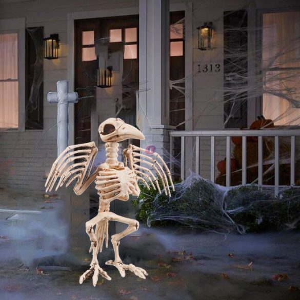 Halloweeni csontváz varjú 32 cm