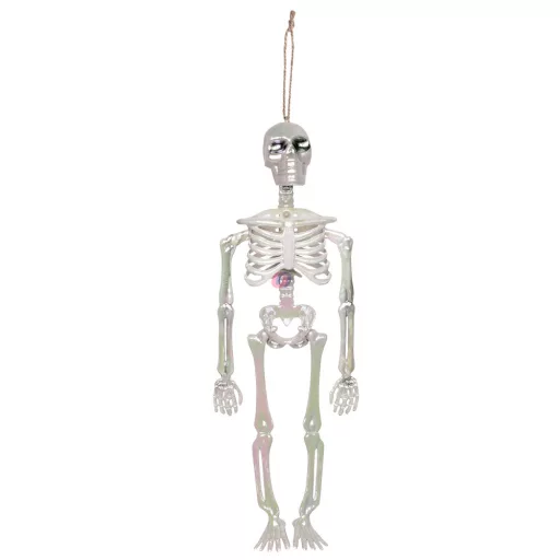 Halloweeni csontváz gyöngyház 32 cm felkasztható
