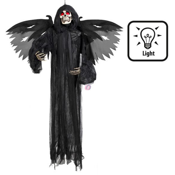 XXL Életnagyságú Halloweeni figura gonosz lélek koponyával 165 cm, világító