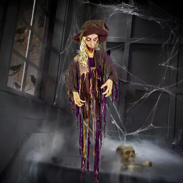 XXL Animatronikus Halloweeni figura boszorkány 170 cm