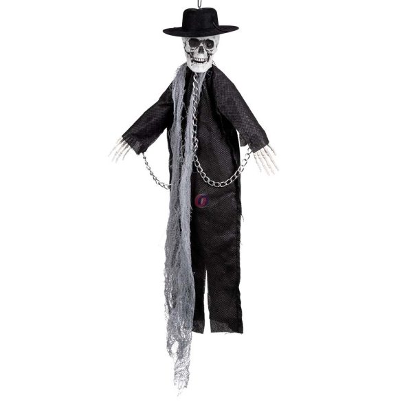 50 cm Halloweeni csontváz kalapban, ruhában