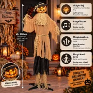   Élethű nagyságú ijesztő madárijesztő figura animatronikus, mozgó, világító, hangot adó