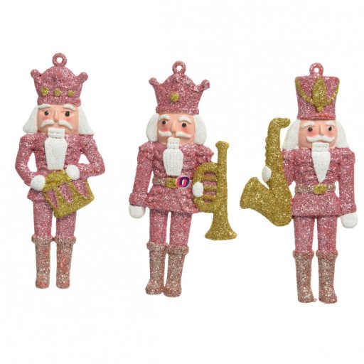 Luxury Diótörő karácsonyfadísz "pink" 17 cm