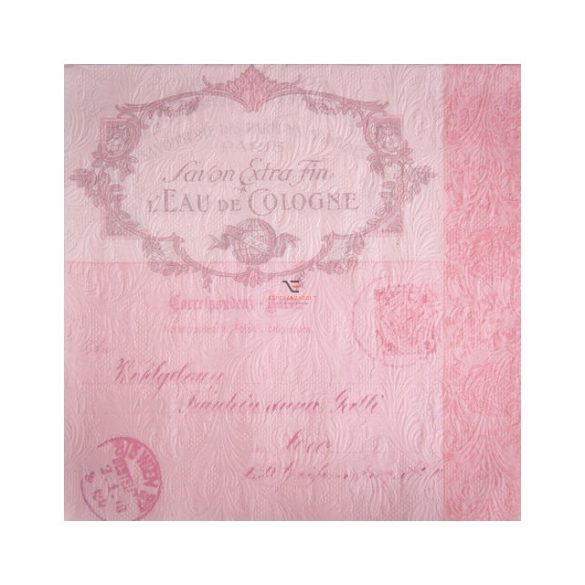 Papír Szalvéta 3 rétegű - Fiorentina Lettre rózsaszín 33x33cm rózsaszín 16 db őszi dísz