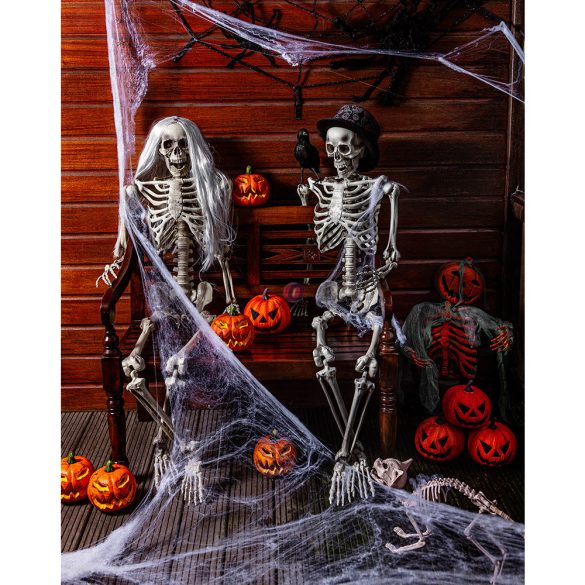 Élethű nagyságú Halloweeni csontváz Premium 160 cm