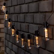   Napelemes fényfüzér Edison izzós 10 LED szolár égősor melegfehér