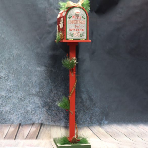Karácsonyi postaláda fa 80 cm piros