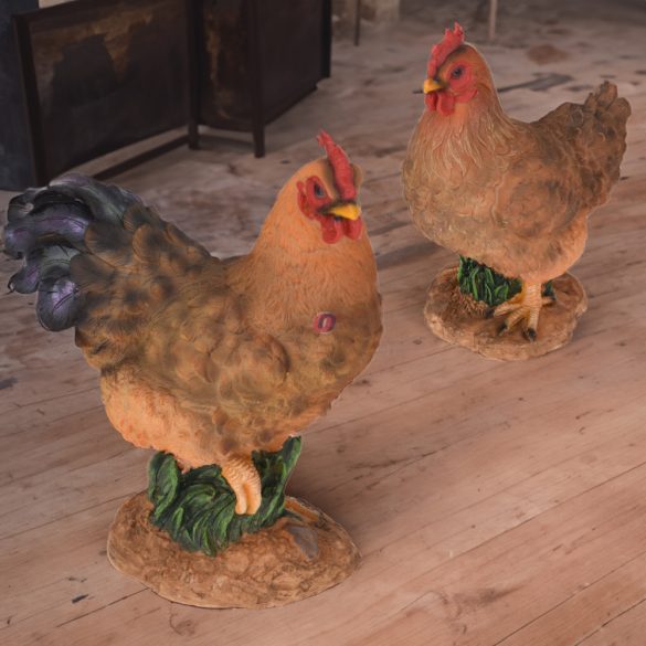 Prémium élethű kakas, tyúk kutya figura 2 féle 27 cm
