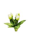 Selyemvirág Tulipán csokor gumi 32 cm fehér