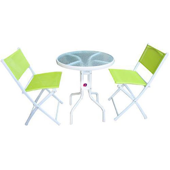Kerti bútor szett asztal székekkel, 3 részes zöld DECOnline