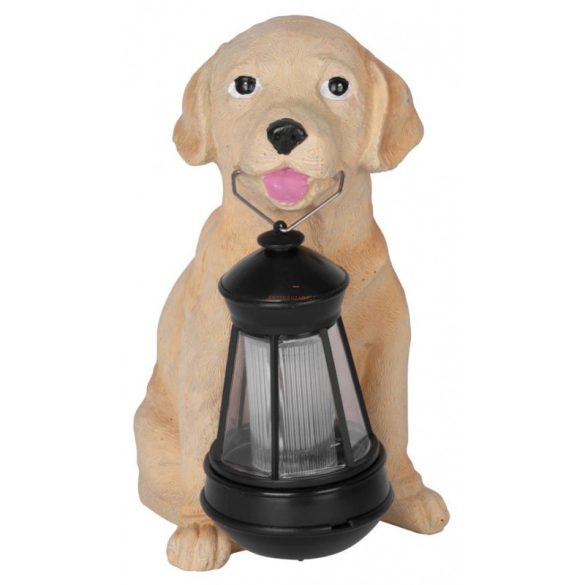 Napelemes kutyus kerti figura 25 cm