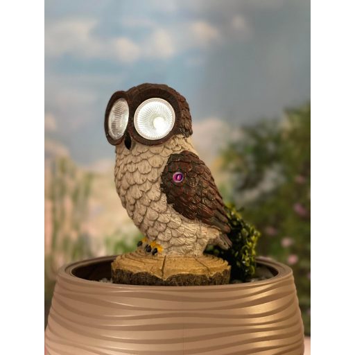 Kültéri világító figura Bagoly, napelemes 25 cm DECOnline