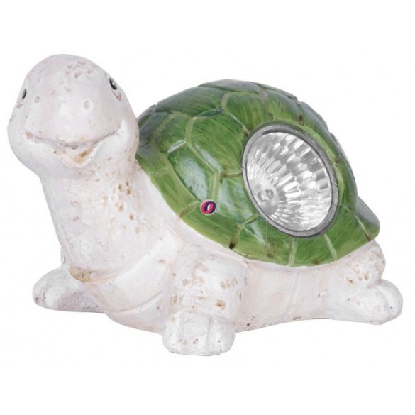 Napelemes teknős kerti figura 17 cm LED