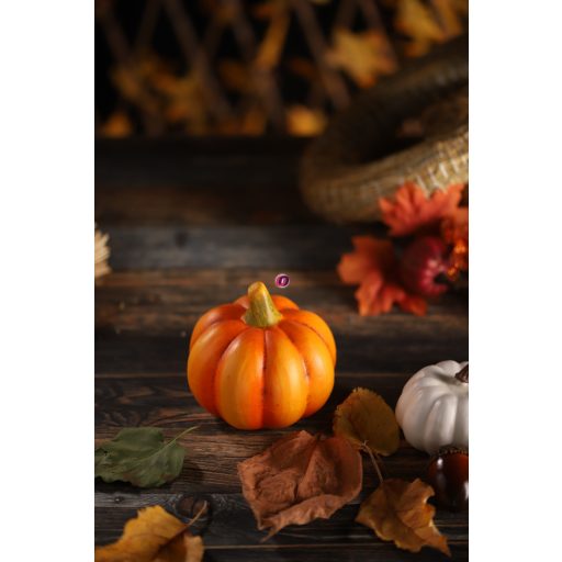 Őszi tök dekoráció kerek, kerámia 11 cm