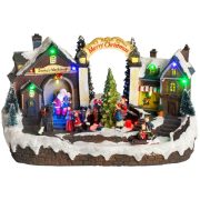   XL Luxury Karácsonyi Dioráma "Santa's Workshop", animált 33,5 cm