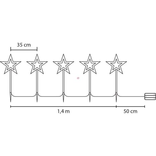 Kültéri Világító csillag 5 db-os szett 37 cm IP44 ,Timer