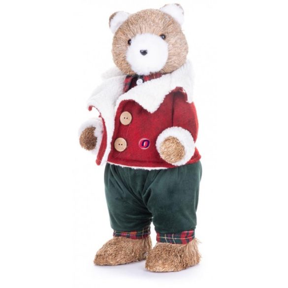 XL Karácsonyi figura Teddy bear fiú 41 cm American Style