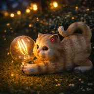 Cica Napelemes figura 26 cm DECOnline