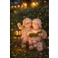 XL Prémium kerti figura gyerek pár lámpással 32,5x20,5x35 cm