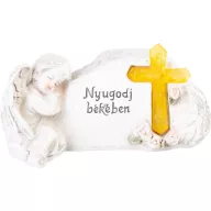   Napelemes sírdísz "Nyugodj békében" angyalka 20,5 cm