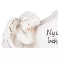  Napelemes sírdísz "Nyugodj békében" angyalka 20,5 cm