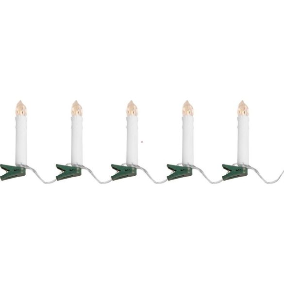 Karácsonyi LED gyertyafüzér - melegfehér - 10 LED - 2 x AA