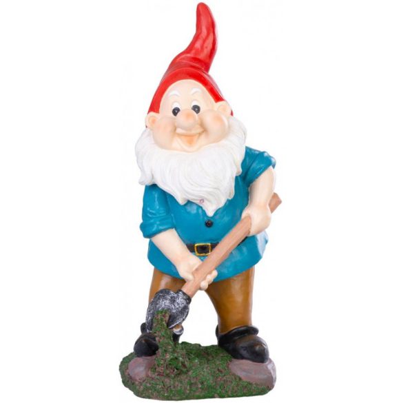 Tradícionális kerti törpe figura ásóval 31 cm