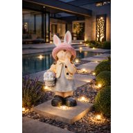 XL Kerti figura lány nyuszikkal, kerámia 50 cm