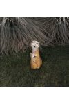 Napelemes szurikáta mama, gyerek kerti figura 27,5 cm LED