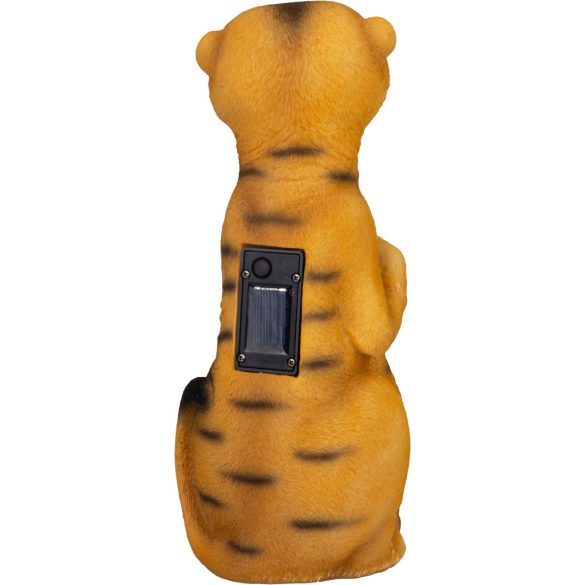 Napelemes szurikáta mama, gyerek kerti figura 27,5 cm LED