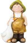 Kerti figura fiú libával, kerámia 19 cm