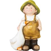 Kerti figura fiú libával, kerámia 19 cm