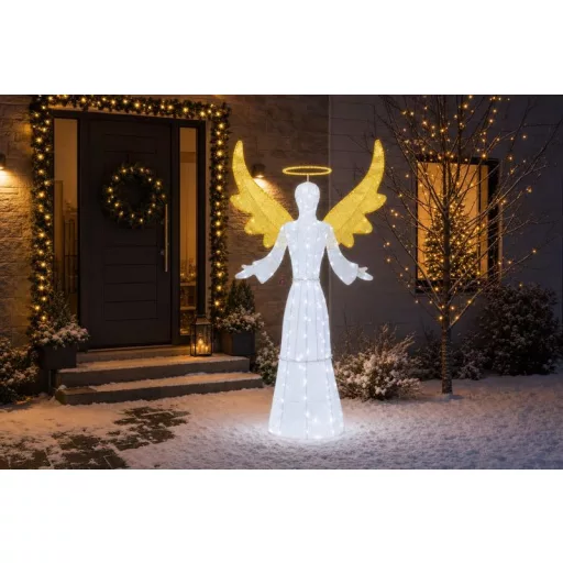 XXL LED-es karácsonyi angyal, 156 LED, hidegfehér, IP44, 172 cm