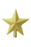 Glitteres csillag alakú csúcsdísz műanyag 20cm arany