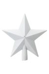 Glitteres csillag alakú csúcsdísz műanyag 20cm fehér