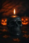 Halloweeni koponya formájú gyertya 6 cm