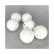 Fehér műanyag gömb fényes 10 cm