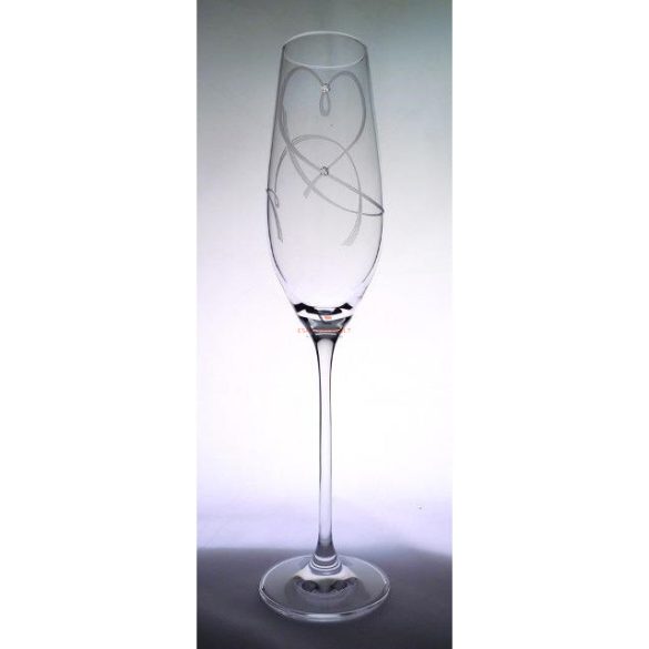 Kristály pohár swarovski dísszel pezsgő 210ml átlátszó 2 db-os Luxury