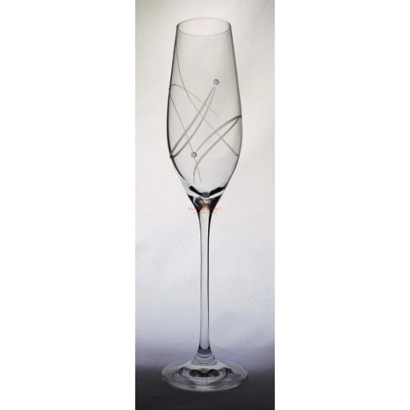 Kristály pohár swarovski dísszel pezsgő 210ml átlátszó 2 db-os Shine