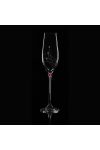 Kristály pohár swarovski dísszel pezsgő 210ml átlátszó 6 db-os Luxury