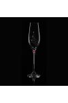 Kristály pohár swarovski dísszel pezsgő 210ml átlátszó 6 db-os Luxury